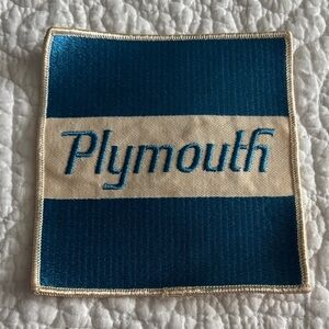 NOS Vintage Plymouth Automotive Logo Embroidered Patch Blue & White Chrysler